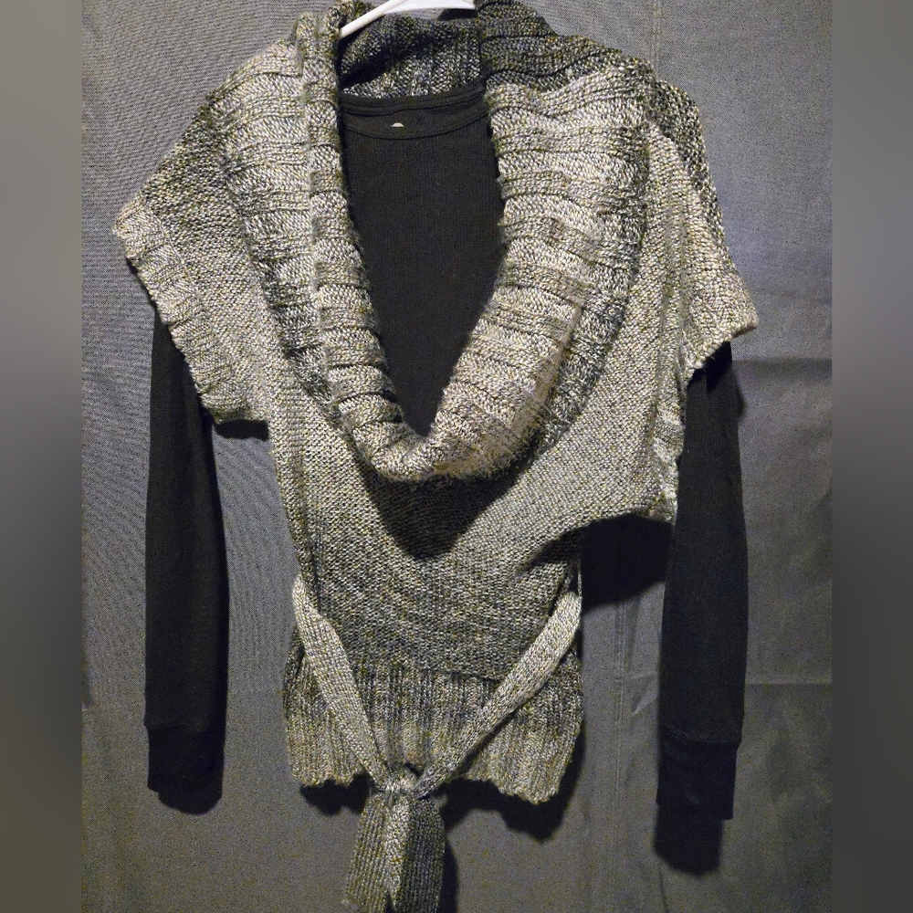 Say What? Gray and Black Knit Sweater